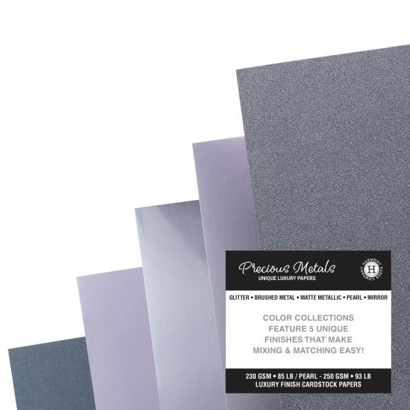 Harmony Precious Metals Cardstock 8.5"X11" -Charcoal