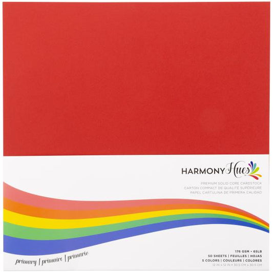Harmony Hues - 12 x 12 - 65# Smooth - 50 Pack - Primary