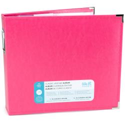 We R Memory Keepers -  12"X12" Classic Leather D-Ring Album - Strawberry
