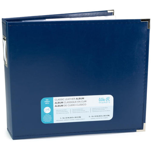 We R Memory Keepers -  12"X12" Classic Leather D-Ring Album - Cobalt