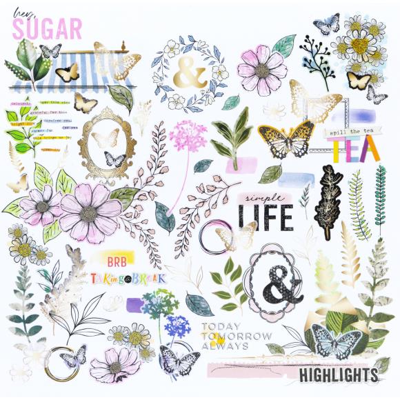 49 and Market - The Flower Emporium by Vicki Boutin - Foiled Die-Cuts Assortment