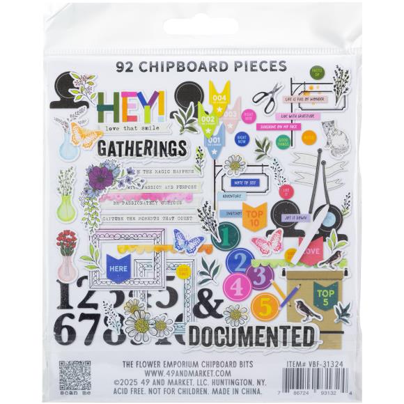 49 and Market - The Flower Emporium by Vicki Boutin - Chipboard Bits