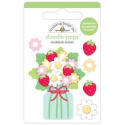 Doodlebug Doodle-Pops 3D Stickers -Berry Sweet - Berry Bouquet