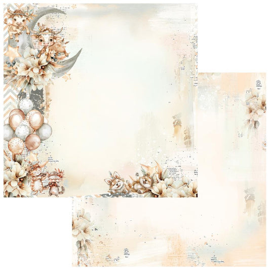 49 and Market - Little Dreamer Collection - 12 x 12 Double Sided Paper - Over The Moon