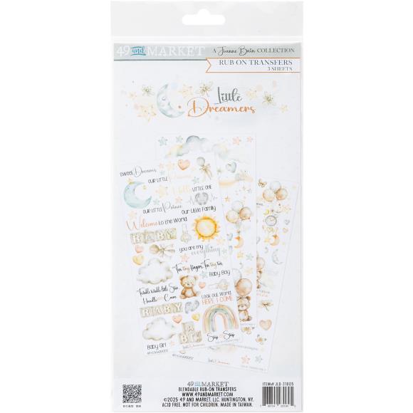 49 and Market - Little Dreamer Collection - 6 x 12 Rub-on Transfer Set