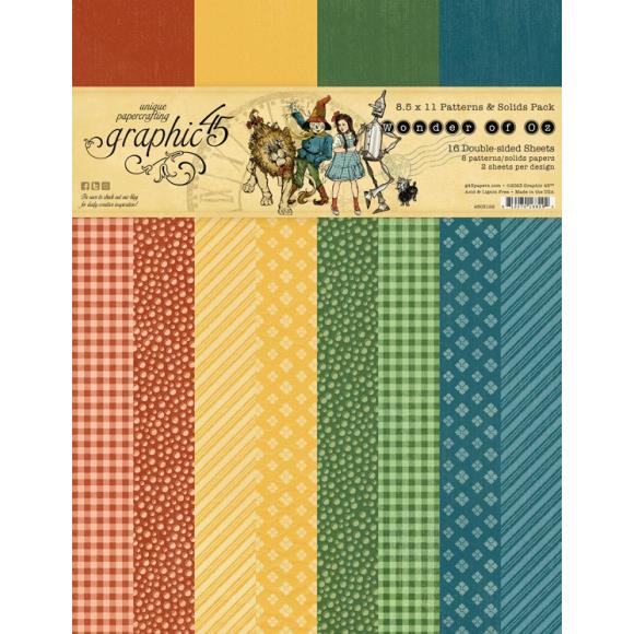 Graphic 45 - Wonder of Oz Collection - Patterns & Solids Collection Pack 8.5"X11"