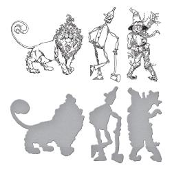 Spellbinders BetterPress Press Plate & Die Set - Tin Man, Scarecrow & Lion, Wonder Of Oz