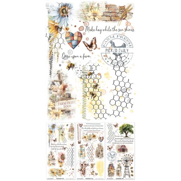 49 and Market - Whispering Way Collection -Blendable Rub-On Transfer Set