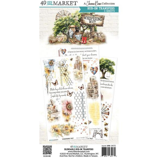 49 and Market - Whispering Way Collection -Blendable Rub-On Transfer Set