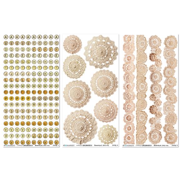 49 and Market - Nostalgic Memories - 6 x 12 Essentials Rub-On Transfer Set