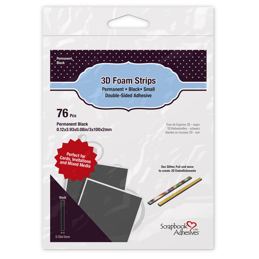 Scrapbook Adhesives by 3L - 3D Foam Strips - Black