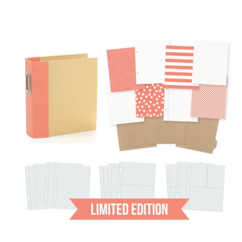 SIMPLE STORIES - SN@P! LIMITED EDITION CORAL 6 X 8 BINDER - LIMITED EDITION