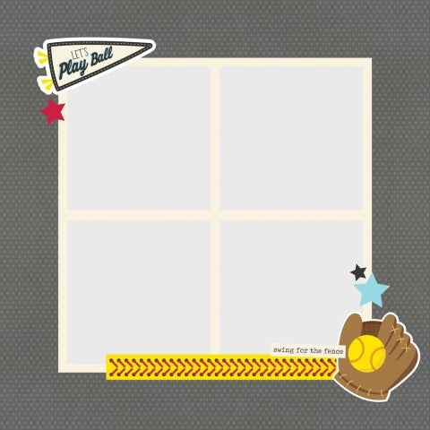 Simple Stories - Simple Pages Collection - Page Pieces - Softball