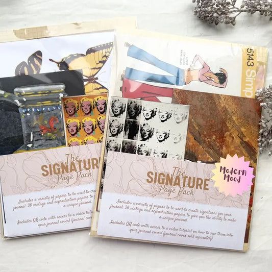 A House Of Books - Junk Journal Page Pack- Signature Pages (Modern Mood)