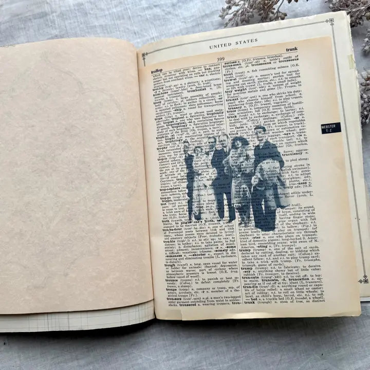 A House Of Books - Vintage Mixed Media Journal- 9x12 Inch Art Journal