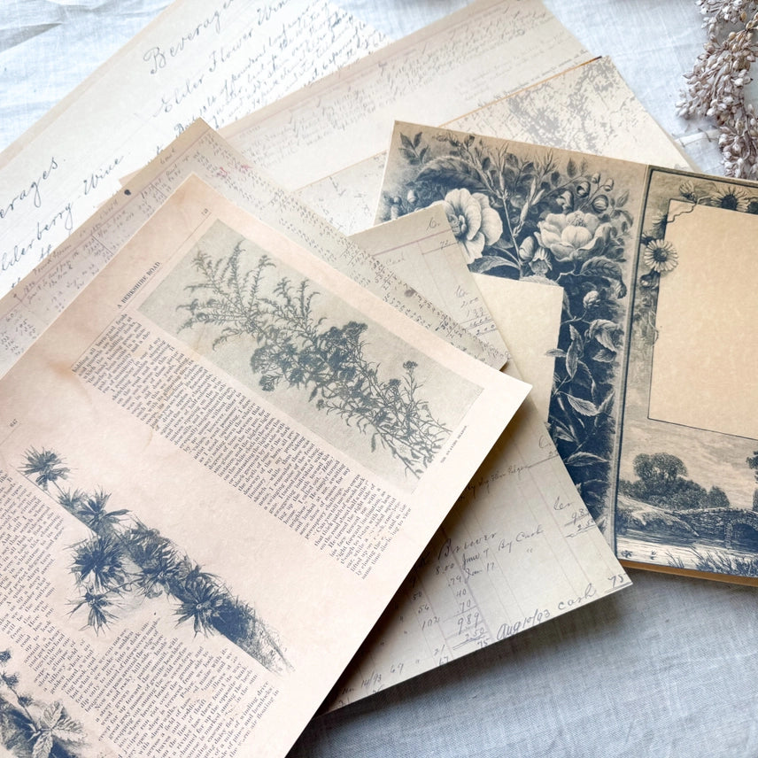 A House Of Books - Junk Journal Page Pack- Signature Pages, Journal Making Kit