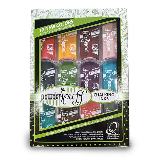 PowderPuff Chalking Ink Set (12-Pack) - Secret Garden Collection