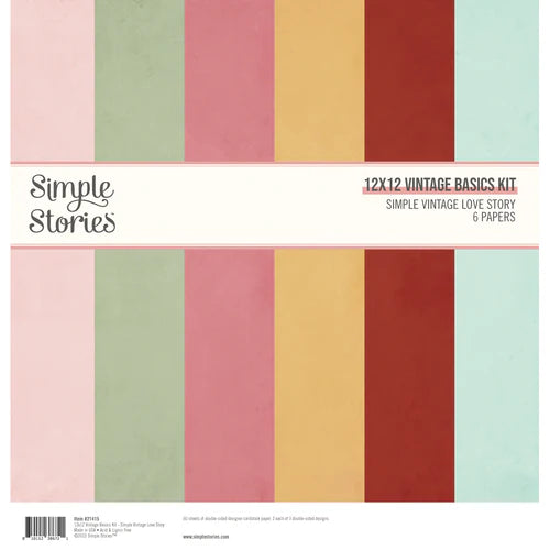 Simple Stories - Simple Vintage Love Story Collection - 12 x 12 Vintage Basics Kit
