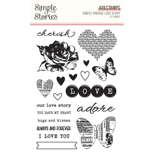 Simple Stories - Simple Vintage Love Story - 4 x 6 Stamps