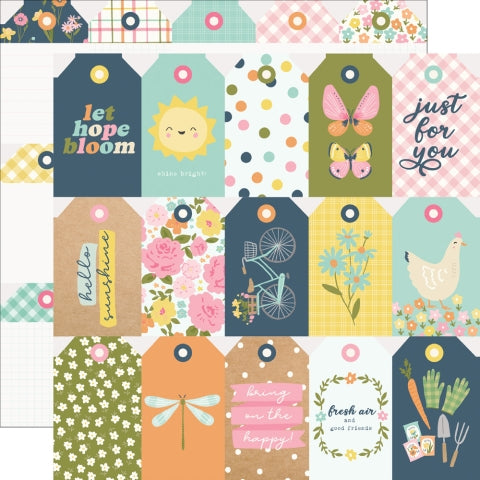 Simple Stories - Fresh Air Collection - 12 x 12 Double-Sided Paper - Tag Elements