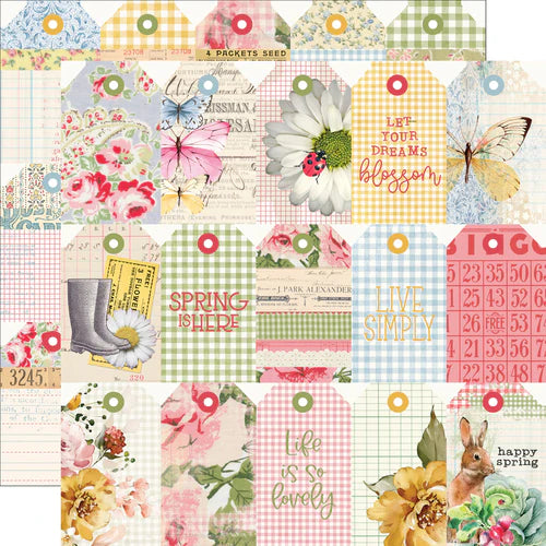 Simple Stories - Simple Vintage Spring Garden Collectiion - 12 x 12 Double-Sided Paper - Tag Elements