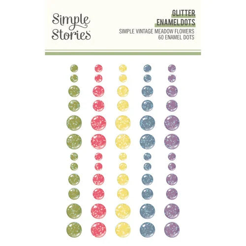 Simple Stories - Simple Vintage Meadow Flowers Collection - Glitter Enamel Dots