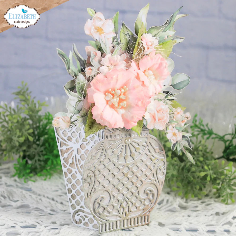 Elizabeth Craft Designs - Bohemian Rose Collection - Dies - Delicate Fancy Card Easel