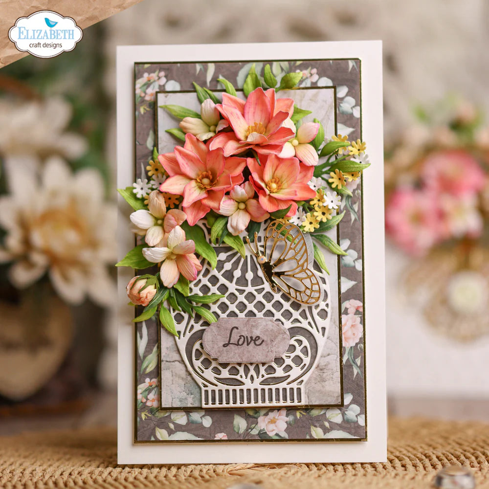 Elizabeth Craft Designs - Bohemian Rose Collection - Dies - Delicate Fancy Vase