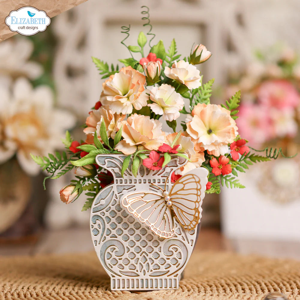 Elizabeth Craft Designs - Bohemian Rose Collection - Dies - Delicate Fancy Vase