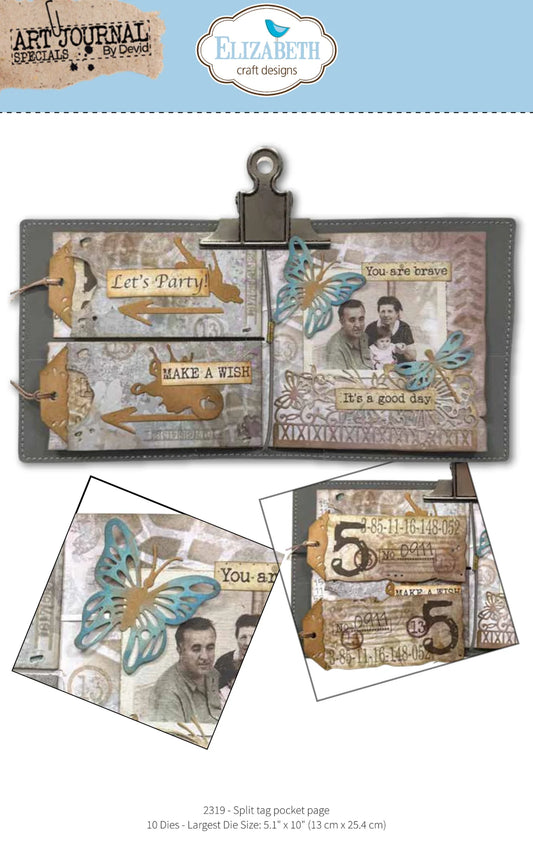 Elizabeth Craft Designs - Hello You Collection - Dies - Split Tag Pocket Page