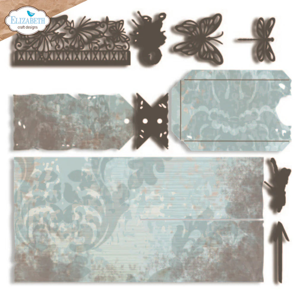 Elizabeth Craft Designs - Hello You Collection - Dies - Split Tag Pocket Page