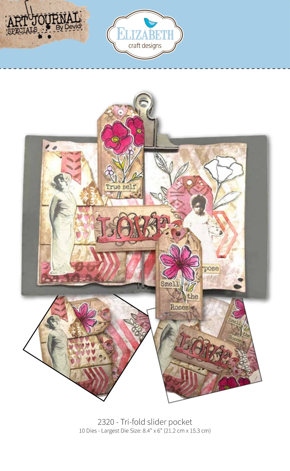 Elizabeth Craft Designs - Hello You Collection - Dies - Tri-Fold Slider Pocket