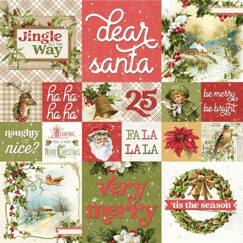 Simple Stories - Simple Vintage Yuletide - 2x2/4x4 Elements 12 x 12 Double-Sided Cardstock