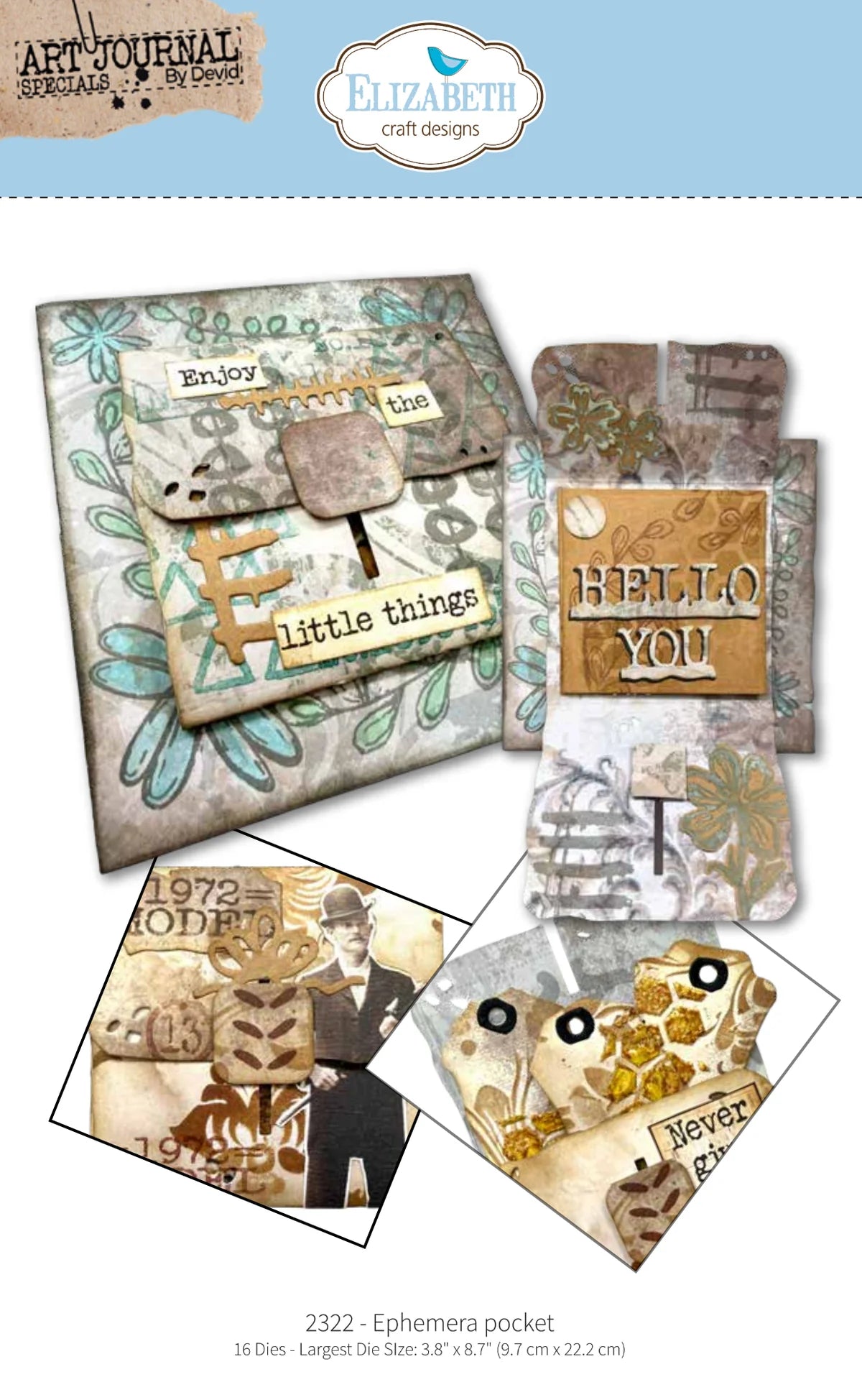 Elizabeth Craft Designs - Hello You Collection - Dies - Ephemera Pocket
