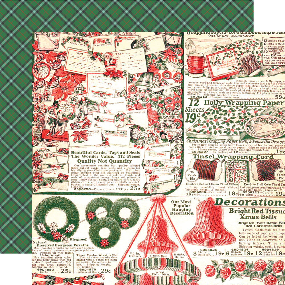 Simple Stories - Simple Vintage Holly Jolly - All Wrapped Up 12 x 12 Double-Sided Cardstock