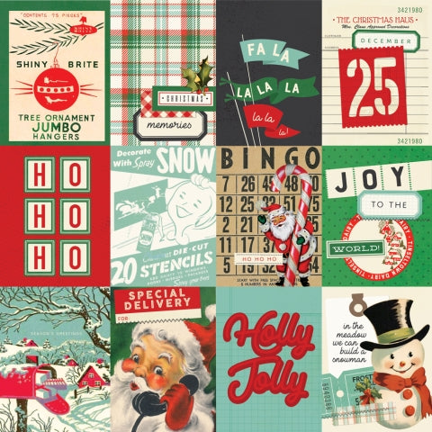 Simple Stories - Simple Vintage Holly Jolly - 3x4 Elements 12 x 12 Double-Sided Cardstock