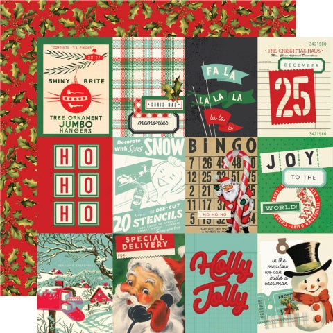 Simple Stories - Simple Vintage Holly Jolly - 3x4 Elements 12 x 12 Double-Sided Cardstock