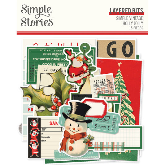 Simple Stories - Simple Vintage Holly Jolly - Layered Bits & Pieces