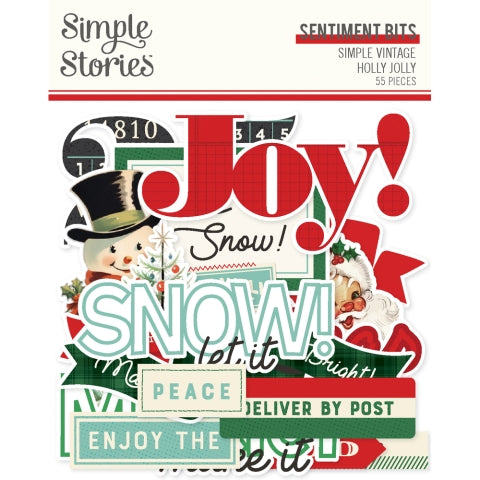 Simple Stories - Simple Vintage Holly Jolly - Sentiment Bits & Pieces