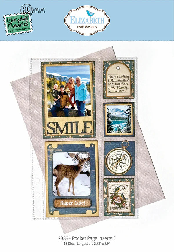 Elizabeth Craft Designs - Delightful Discovery Collection - Dies - Pocket Page Inserts 2