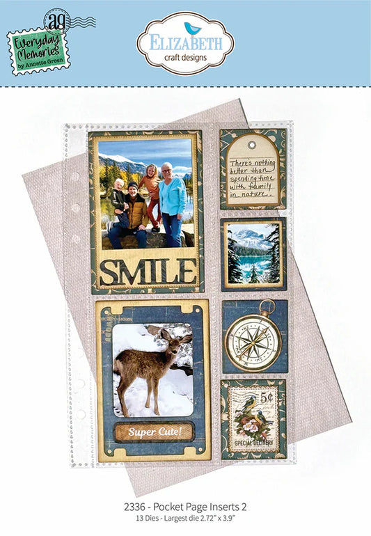 Elizabeth Craft Designs - Delightful Discovery Collection - Dies - Pocket Page Inserts 2