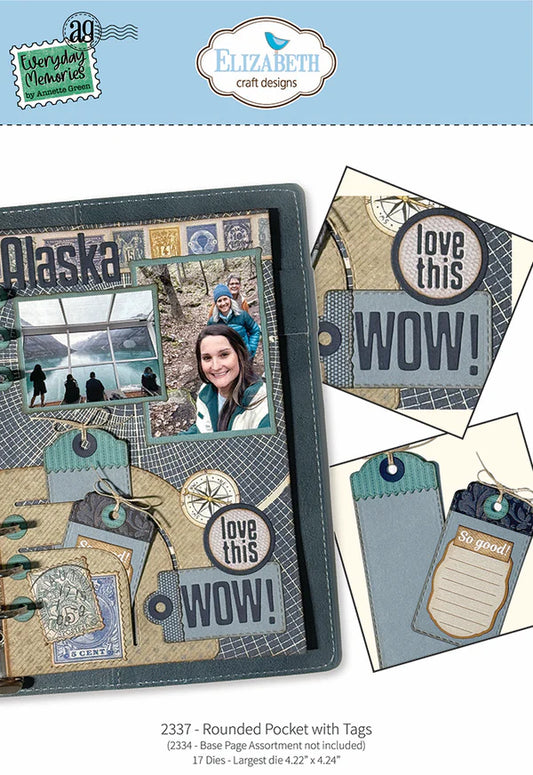 Elizabeth Craft Designs - Delightful Discovery Collection - Dies - Rounded Pocket With Tags