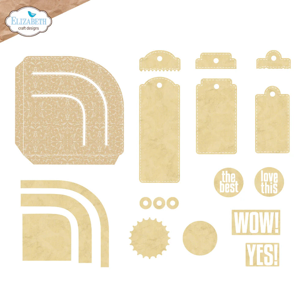 Elizabeth Craft Designs - Delightful Discovery Collection - Dies - Rounded Pocket With Tags