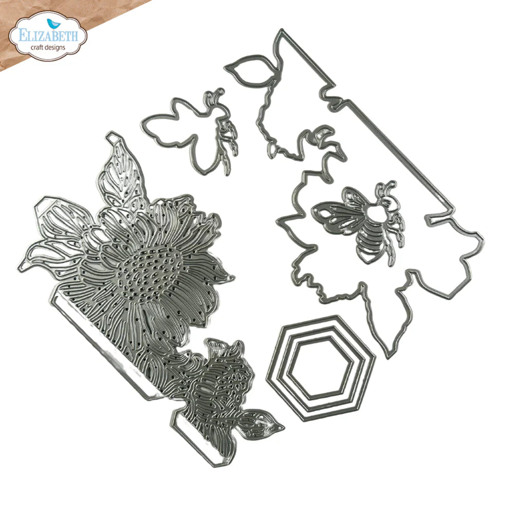 Elizabeth Craft Designs - Delightful Discovery Collection - Dies - Bee And Flower Accents