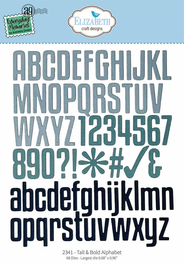 Elizabeth Craft Designs - Delightful Discovery Collection - Dies - Tall & Bold Alphabet