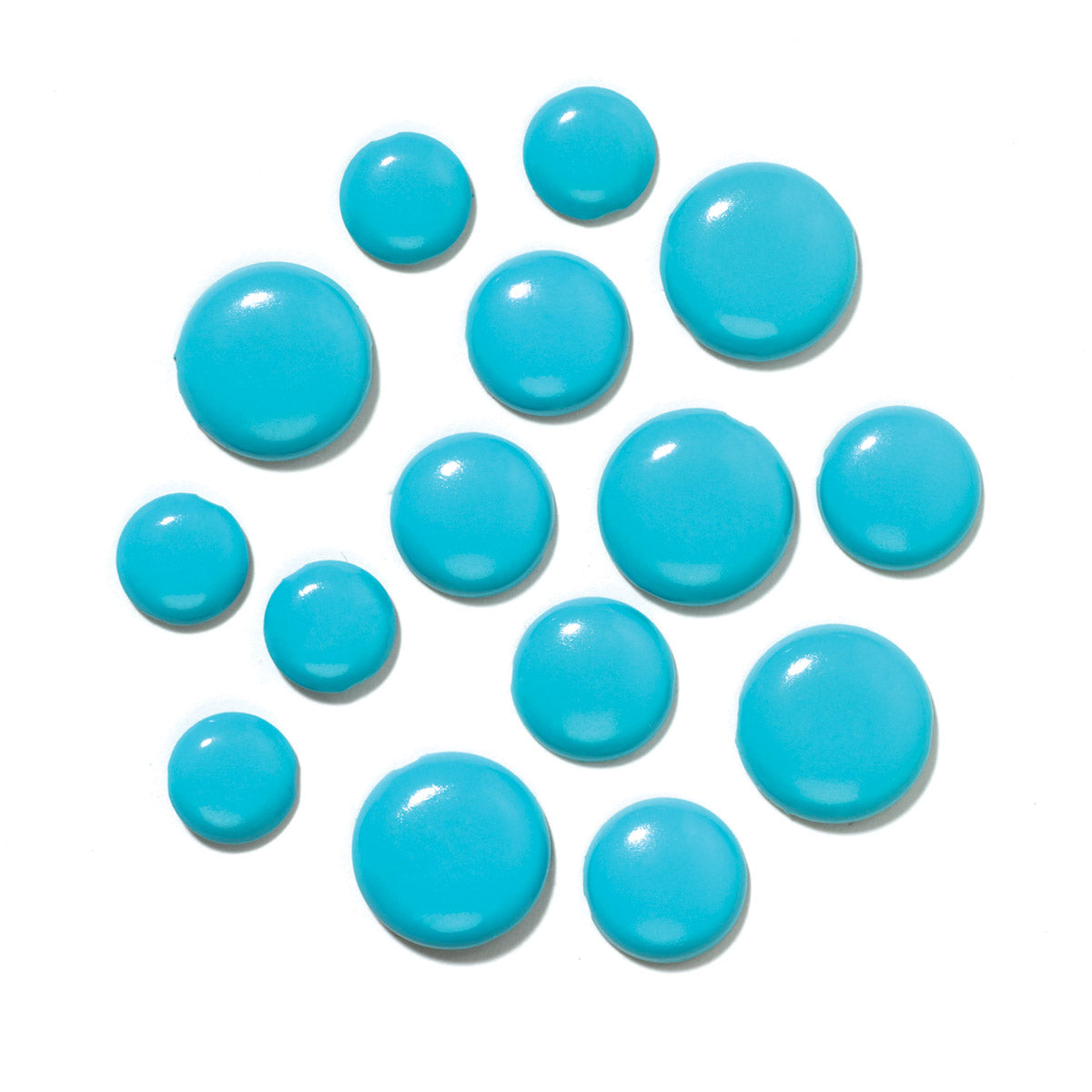 swimming pool blue brads/fasteners on a white background