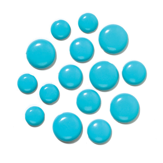 swimming pool blue brads/fasteners on a white background