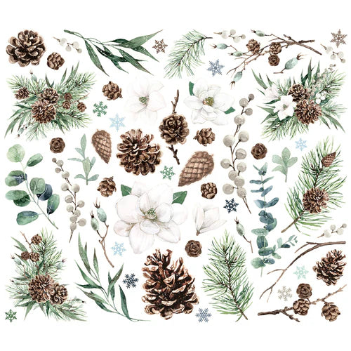 Simple Stories - Simple Vintage Fresh Snow Collection - Ephemera - Floral Bits & Pieces
