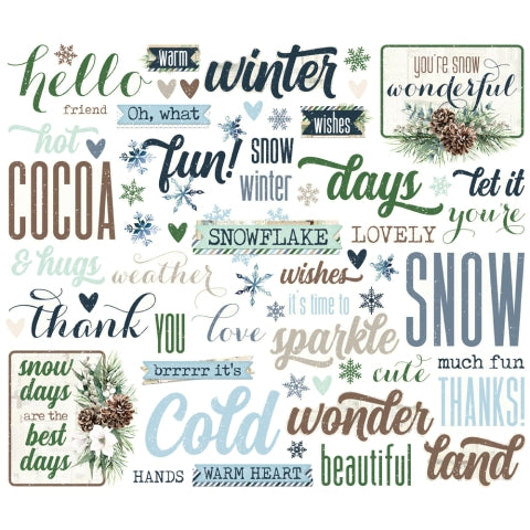 Simple Stories - Simple Vintage Fresh Snow Collection - Ephemera - Sentiment Bits