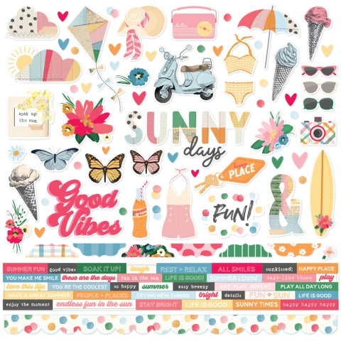Simple Stories - Sunny Days Collection - Cardstock Stickers